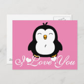 Niedlicher Pinguin I Liebe Sie Postkarte (Vorne/Hinten)