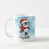 Niedlicher Pinguin Ice Skaten Blue Red Custom Weih Kaffeetasse (Links)