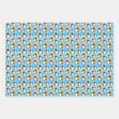 Niedlicher Pinguin im Hintergrund der Regenbogenfl Geschenkpapier Set (Vorderseite)