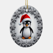Niedlicher Pinguin in Christmas Hat festliche Schn Keramik Ornament (Rechts)