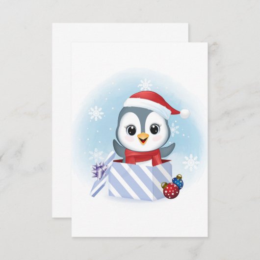 Niedlicher Pinguin in der Geschenkboxen Weihnachts (Vorne/Hinten)