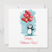 niedlicher Pinguin in der Liebe für den Valentinst (Rückseite)