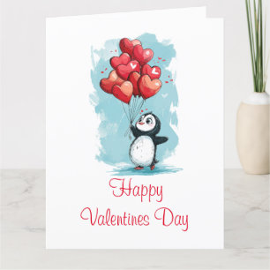 niedlicher Pinguin in der Liebe für den Valentinst Dankeskarte
