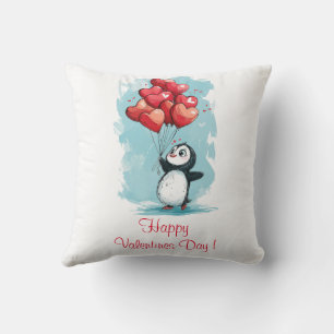 niedlicher Pinguin in der Liebe für den Valentinst Kissen