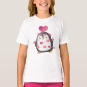 Niedlicher Pinguin in Liebe T - Shirt verpackt (Vorderseite)