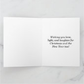 Niedlicher Pinguin in Weihnachtsbeleuchtung ummant Karte (Innenseite)