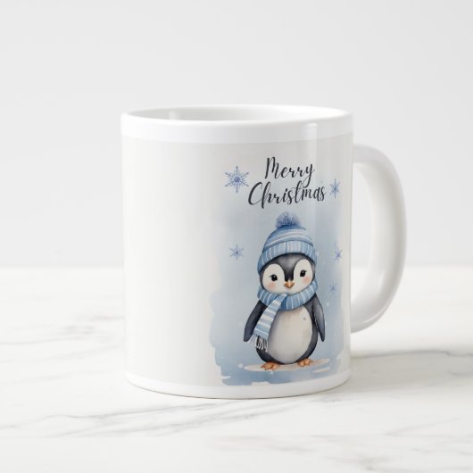 "Niedlicher Pinguin" Jumbo-Tasse (Vorderseite Rechts)