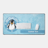 Niedlicher Pinguin, kalter Winterbrunnen Schreibtischunterlage (Tastatur & Maus)