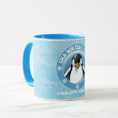 Niedlicher Pinguin, kalter Winterbrunnen Tasse (Vorderseite Links)