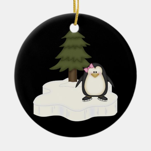 Niedlicher Pinguin Keramikornament (Vorne)