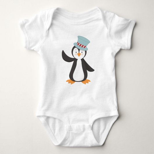 Niedlicher Pinguin, kleiner Pinguin, Pinguin mit H Baby Strampler (Vorderseite)