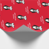 Niedlicher Pinguin Koch kochen Cartoon Brauch Weih Geschenkpapier (Ecke)