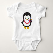 Niedlicher Pinguin, Little Pinguin, Party Pfeifen Baby Strampler (Vorderseite)