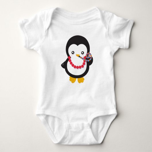 Niedlicher Pinguin, Little Pinguin, Party Pfeifen Baby Strampler (Vorderseite)