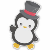 Niedlicher Pinguin, Little Pinguin, Top Hat Aufkleber (Vorderseite)