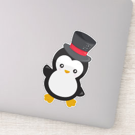 Niedlicher Pinguin, Little Pinguin, Top Hat Aufkleber