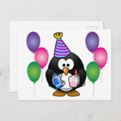 Niedlicher Pinguin mit Ballon Postkarte (Vorne/Hinten)