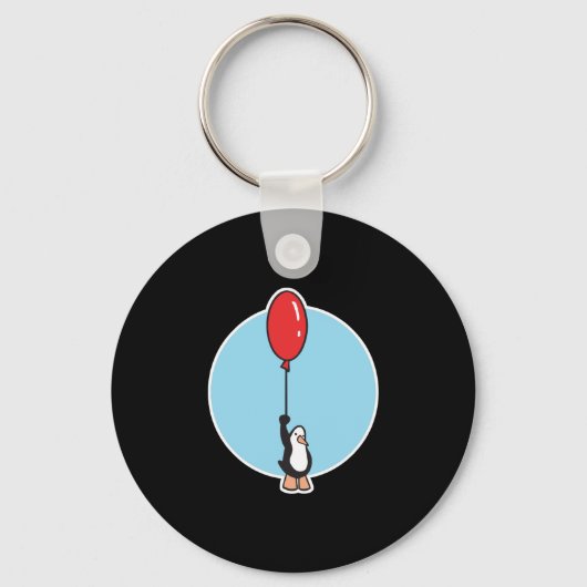 niedlicher Pinguin mit Ballon Schlüsselanhänger (Vorderseite)