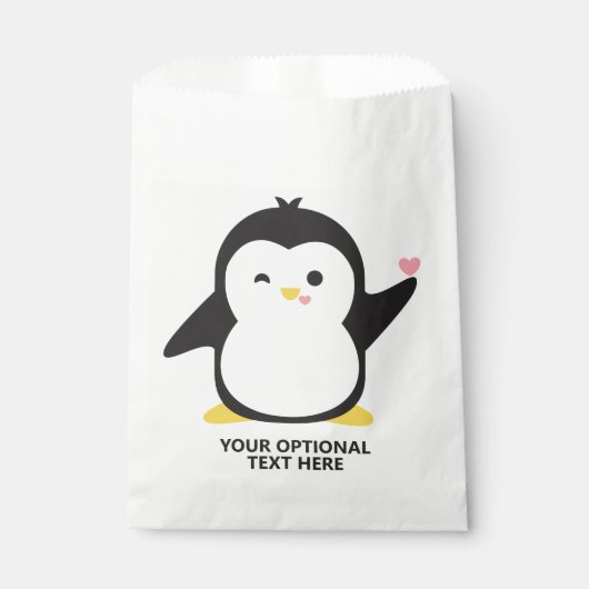Niedlicher Pinguin mit benutzerdefiniertem Text Geschenktütchen (Vorderseite)