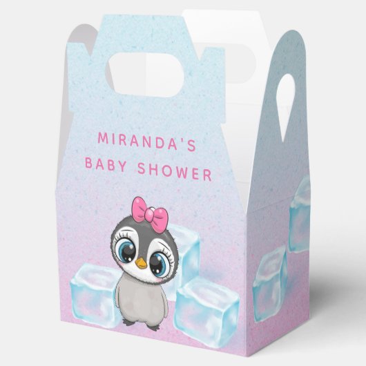 Niedlicher Pinguin mit Big Eyes Ice Babydusche Geschenkschachtel (Geöffnet)