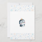 Niedlicher Pinguin mit einer Crown Baby Dusche Einladung (Rückseite)