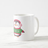 Niedlicher Pinguin mit Funny Fish Print Sweater Kaffeetasse (VorderseiteRechts)