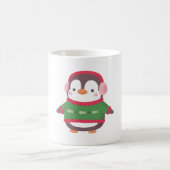 Niedlicher Pinguin mit Funny Fish Print Sweater Kaffeetasse (Mittel)