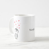 Niedlicher Pinguin mit Herzen Penguin Liebhaber In Kaffeetasse (Vorderseite Links)