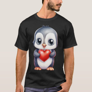 Niedlicher Pinguin mit Herzfunktion T-Shirt