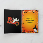 Niedlicher Pinguin mit Hexenhutchenkarte Karte (Innenseite)