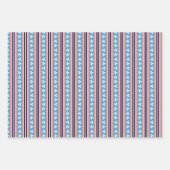 Niedlicher Pinguin mit Hut und Scarf Streifen Polk Geschenkpapier Set (Vorderseite 3)