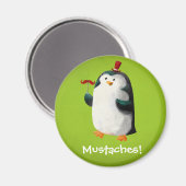 Niedlicher Pinguin mit Mustaches Magnet (Vorderseite/Rückseite)