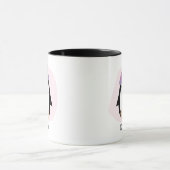Niedlicher Pinguin mit rosa Lila Huttierhitzen Tasse (Zentrum)
