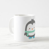 Niedlicher Pinguin mit Scarf Kaffeetasse (Vorderseite Links)