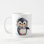 Niedlicher Pinguin mit Scarf und Holly Kaffeetasse (Links)