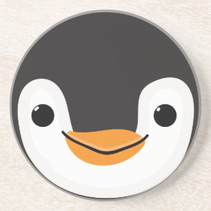 Niedlicher Pinguin mit Scarf und Zeichen Sandstein Untersetzer