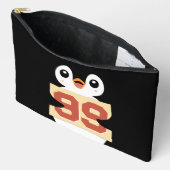 Niedlicher Pinguin mit Schild Zubehörtasche (Offen)