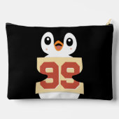 Niedlicher Pinguin mit Schild Zubehörtasche (Rückseite)