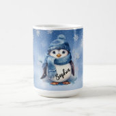 Niedlicher Pinguin mit Schneeflocken Kaffeetasse (Mittel)