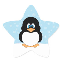 Niedlicher Pinguin mit Snowflakes Stickern