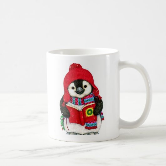 Niedlicher Pinguin mit Weihnachts-Weihnachtsfest Kaffeetasse (Rechts)
