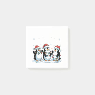 Niedlicher Pinguin mit Weihnachtsmannmütze Xmas Pi Post-it Klebezettel