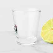 Niedlicher Pinguin mit Weihnachtsmannmütze Xmas Pi Schnapsglas (Rechts)