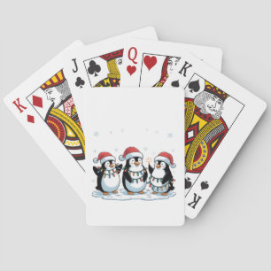 Niedlicher Pinguin mit Weihnachtsmannmütze Xmas Pi Spielkarten