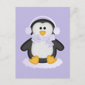 Niedlicher Pinguin mit weißem Bogen Postkarte (Vorderseite)