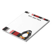 Niedlicher Pinguin Notepad - Roter Streifen Notizblock (Rotiert)