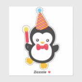 Niedlicher Pinguin, Party-Hut, Firecracker, Bow-Kr Aufkleber (Blatt)