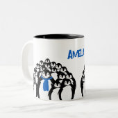 Niedlicher Pinguin Personalisiert Zweifarbige Tasse (Vorderseite Links)
