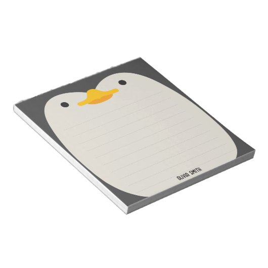 Niedlicher Pinguin Personalisierte Kinder Notepad Notizblock (angewinkelt)
