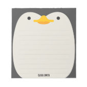 Niedlicher Pinguin Personalisierte Kinder Notepad Notizblock (Vorderseite)